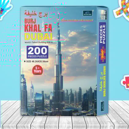 200 Pieces - Burj Khalifa Dubai World tallest building 828m Jigsaw Puzzle 