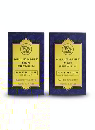 Red Vocal Millionaire Men’s Premium Eau De Toilette – 100ml x 2 | Bold, Luxurious & Long-Lasting Fragrance