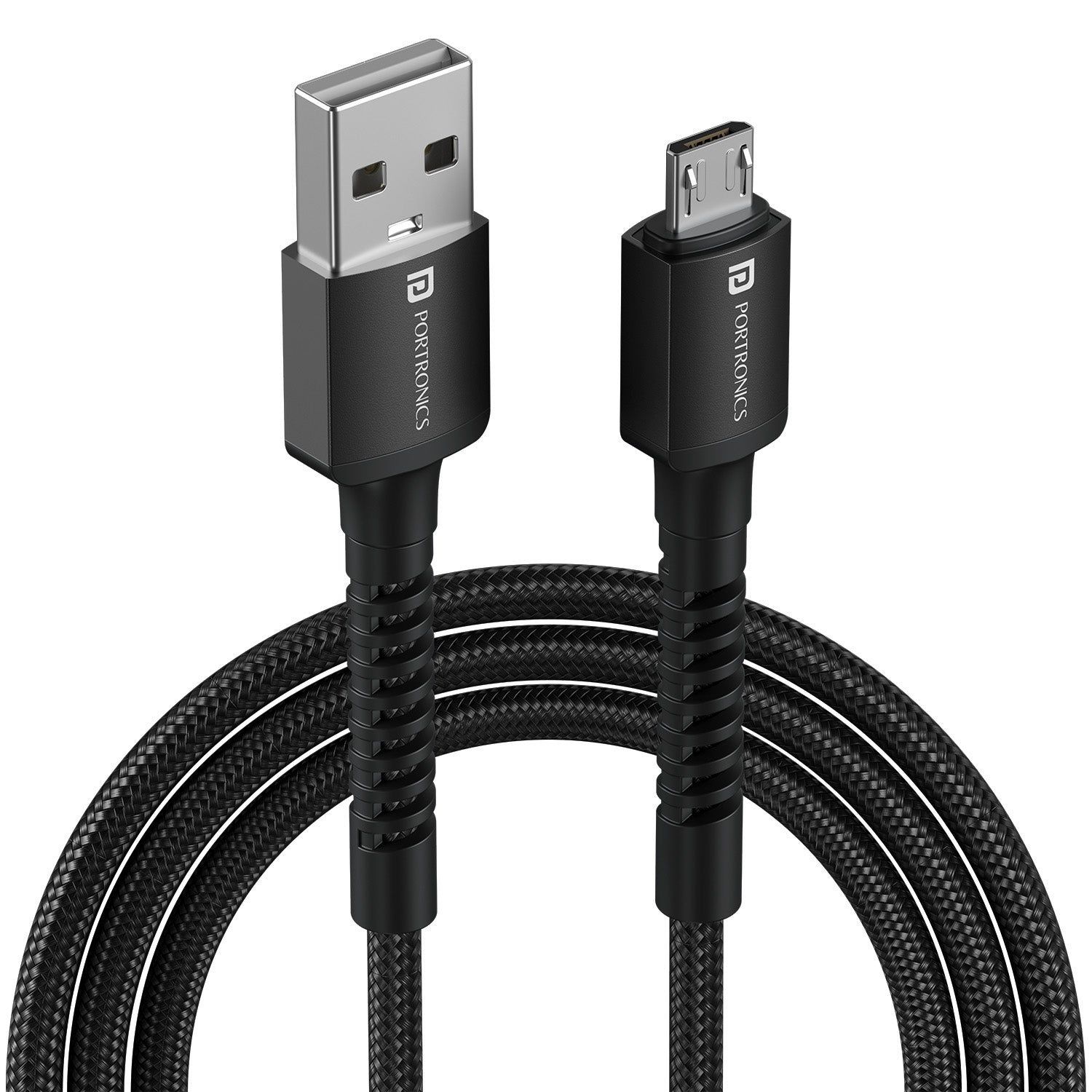 Portronics Konnect X - USB to Micro 3A 1M 1M Cable Length,  Strong Braided Cable,  Strong Connector,  Max 3A Output