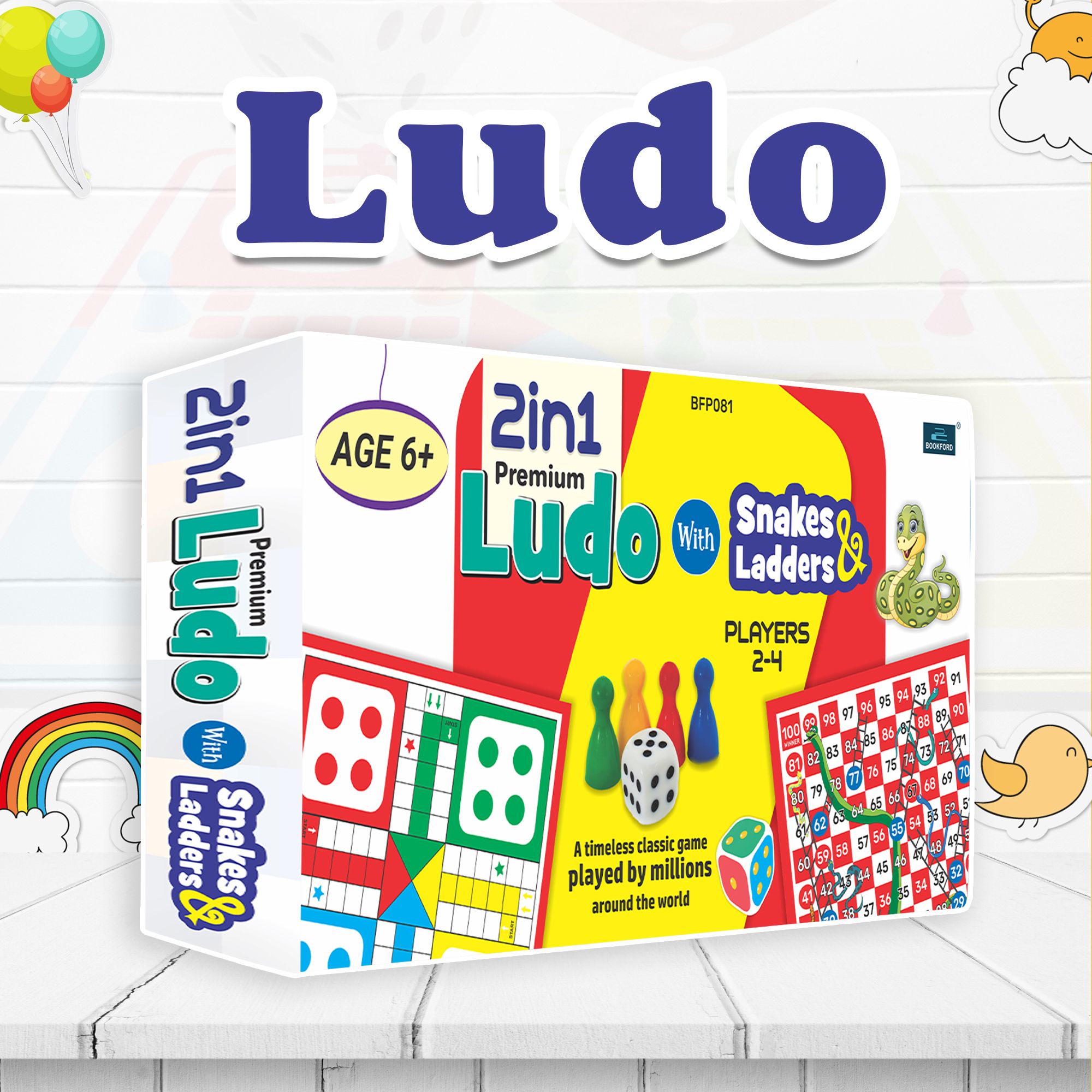 2 in 1 Premium Ludo With Snakes & Ladders