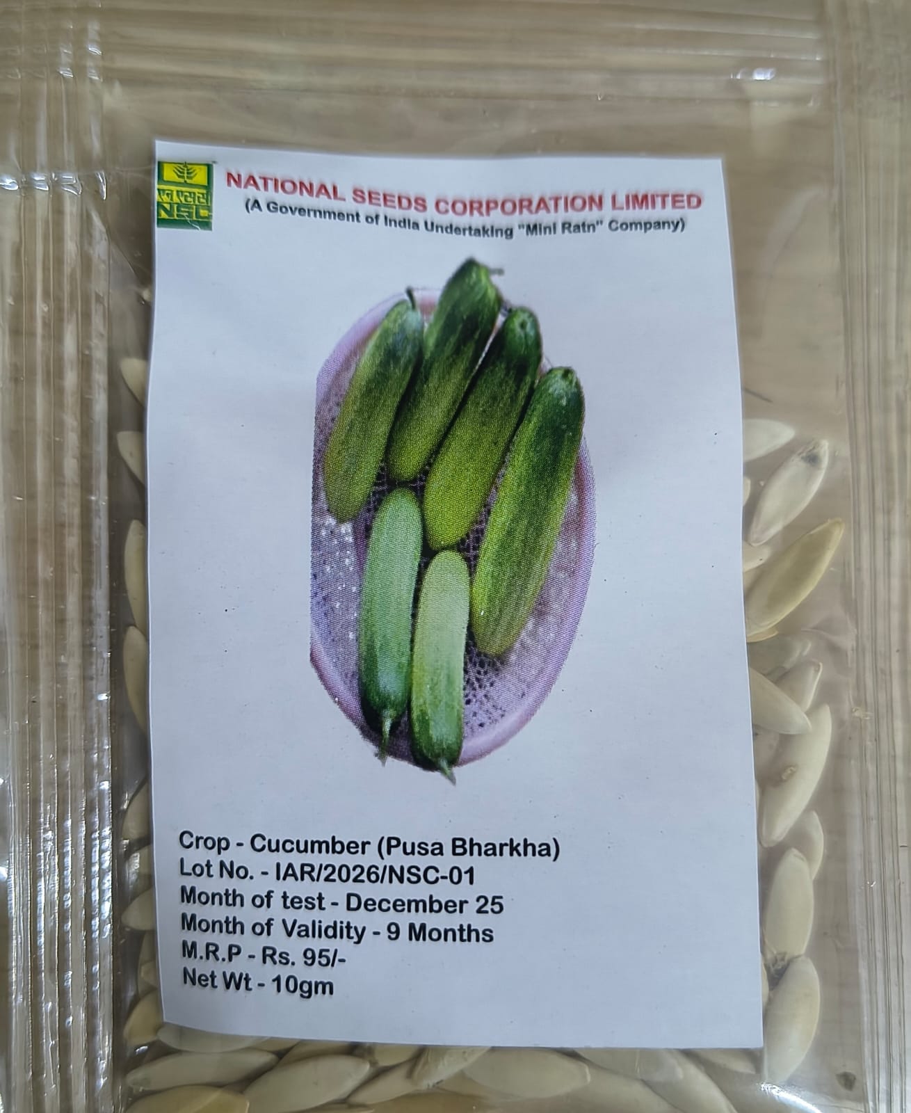 NSC Cucumber Pusa Barkha, 10gm 