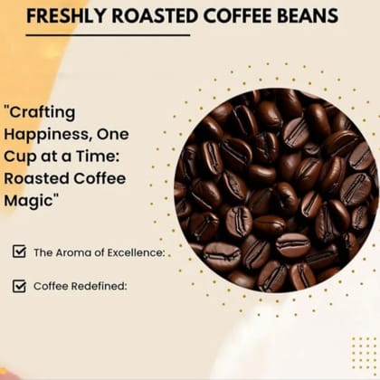 Qawvler Roasted Whole Coffee Beans | AAA Grade | Medium Dark Roast | Strong & Aromatic Coffee Beans 200 Gram Pouch