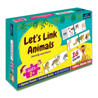 Let's Link Animals Card Puzzle For Kids Card Puzzle Game & Fun And Learning 16 Pieces