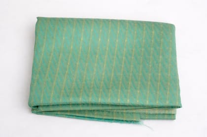 Green Color 1 Meter Unstitched Blouse Piece with Gold Zari Design | Premium Blouse Fabric
