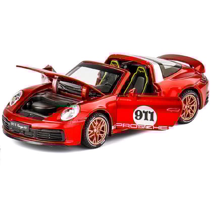 KTRS Enterprise 1:32 Prsche 911 Convertible Sports Alloy Sound and Light Pull-Back Targa 4S Convertible Sports Alloy Diecast Model Super Racing Lifting Tail ToyB