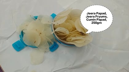 Jeera Papad, Jeera Fryums, Cumin Papad, Jeera Papad Fryums, Indian Jeera Papad 250gm