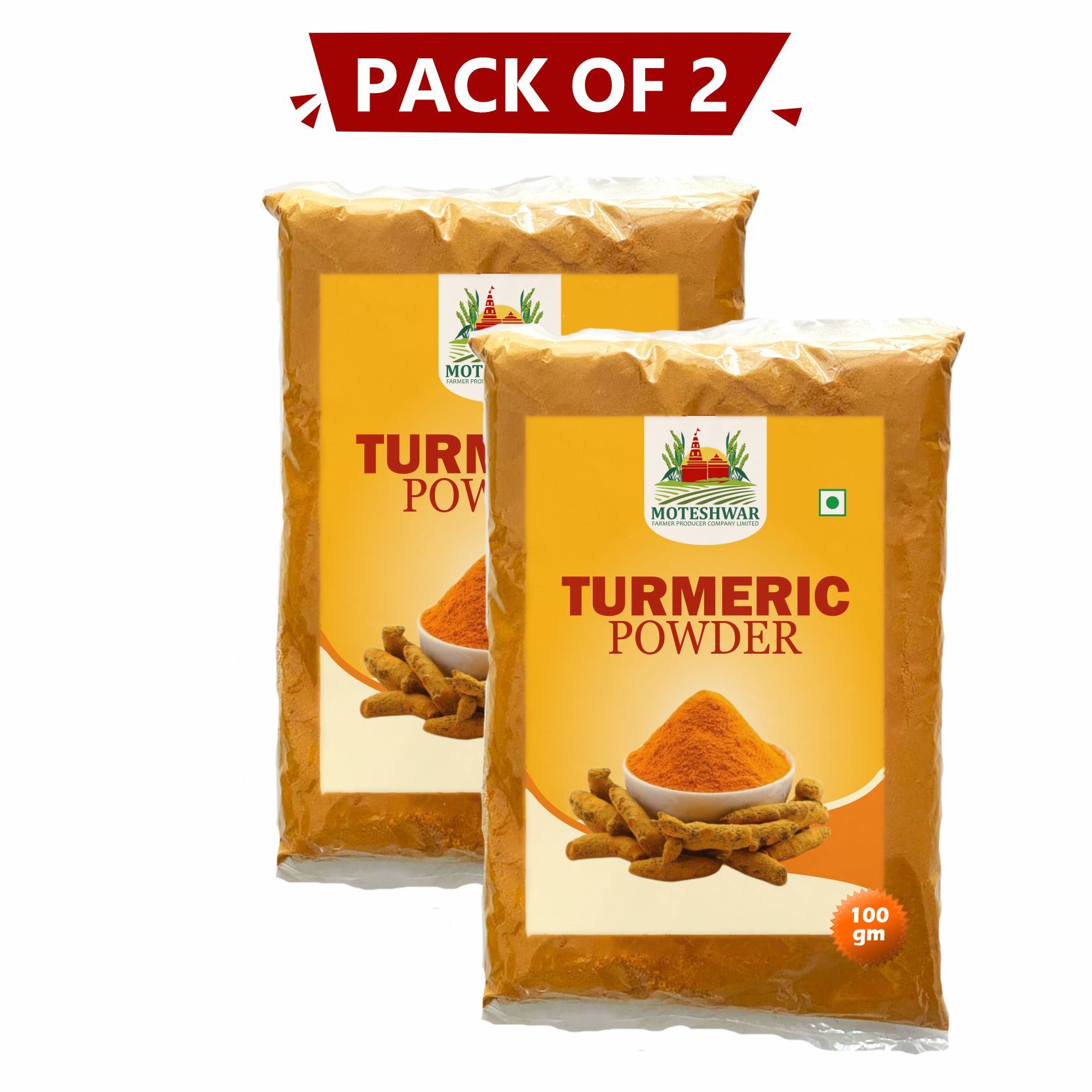 Turmeric Powder (100gm) Pack of 2 By Moteshwar Farmer Producer