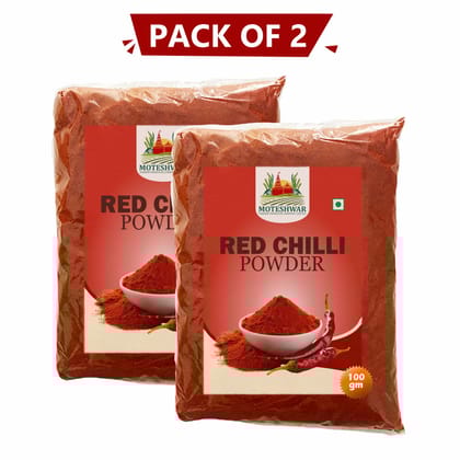 Red Chilli Powder 100 gm Pack of 2 by Moteshwar Farmer Producer - Pure & Natural Red Chilli for Daily Use.