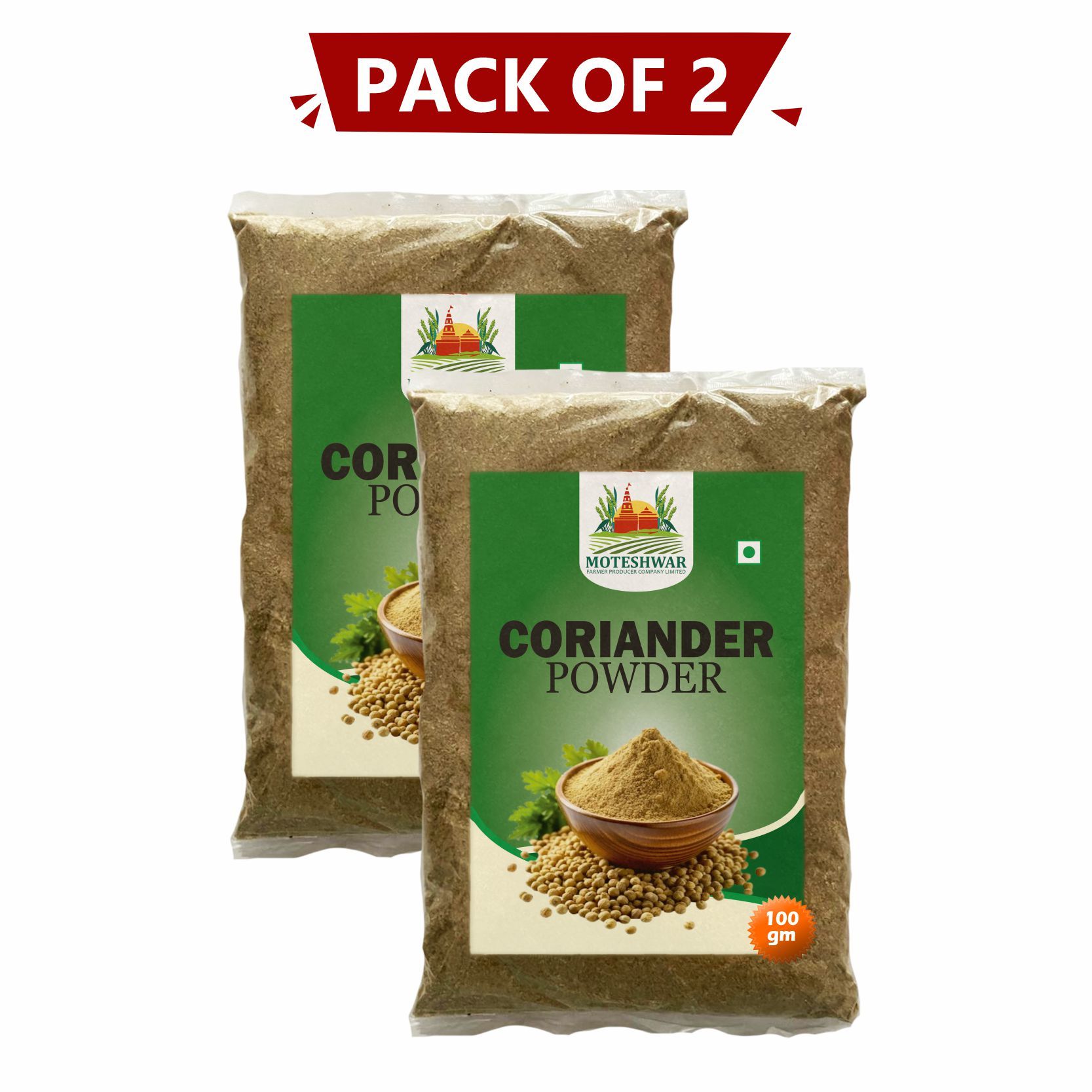 Coriander Powder 100gm Pack of 2 By Moteshwar Farmer Producer | Pure Goodness.