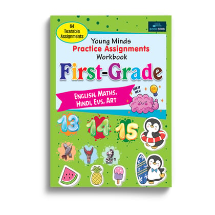  Young Mind Practice Assignments Workbook First Grade All Subjects - English& Hindi