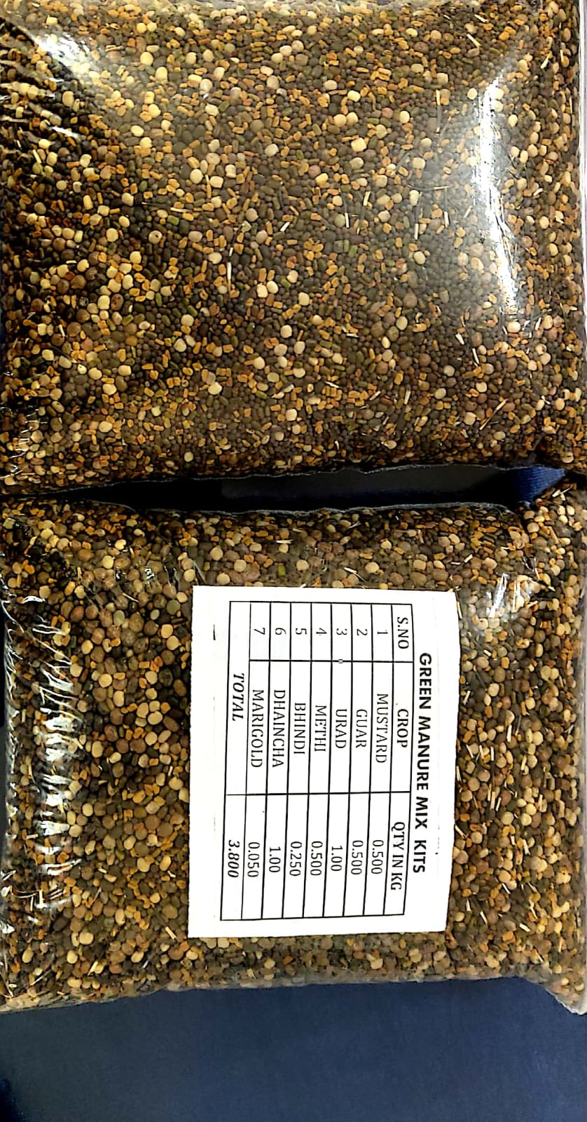 GREEN MANURE SEEDS KIT     3.800 KG PER KIT       ( RATE PER KIT 833.00 RS) 