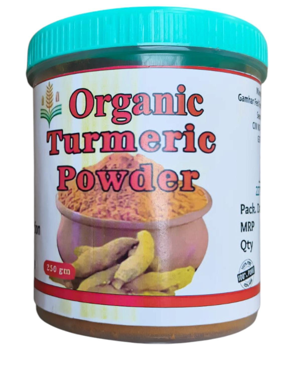 Organic Turmeric Powder - Premium Quality Golden Spice, 250 gm