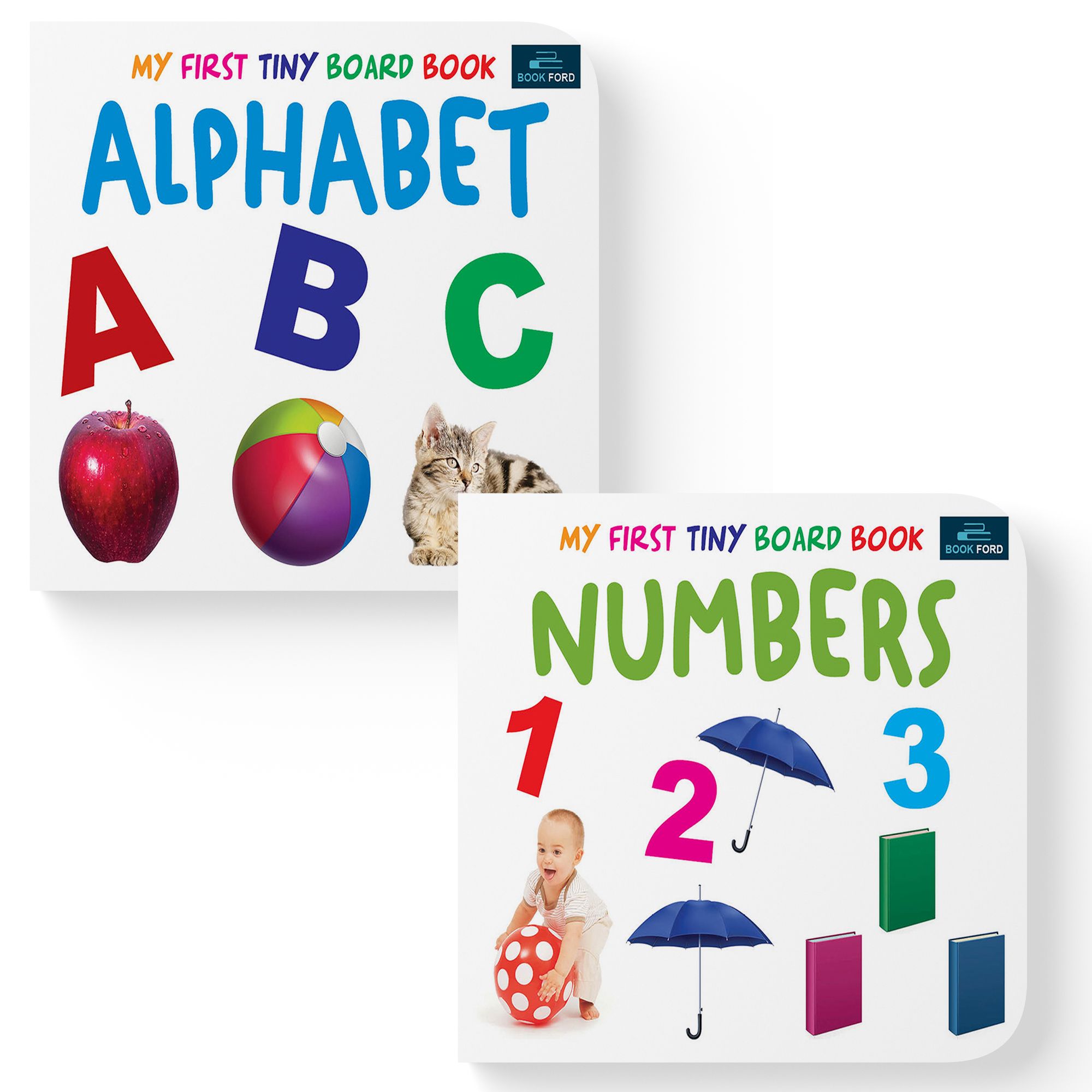 My First Tiny Board Books - Set Of 2 Books - Alphabet And Numbers For Kids Hardcover