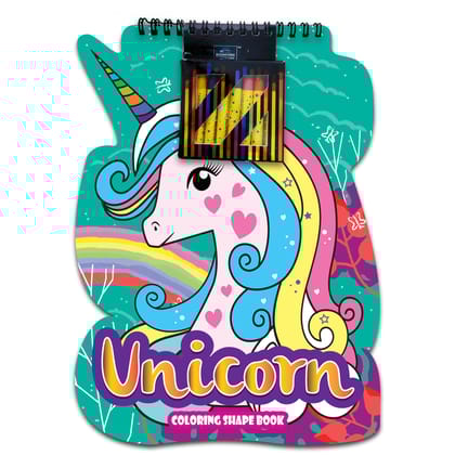 Unicorn Coloring Shape Book For Kids