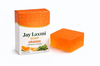 Jay Laxmi Orange Soap with Basil & Tatragon - Natural Ingredients