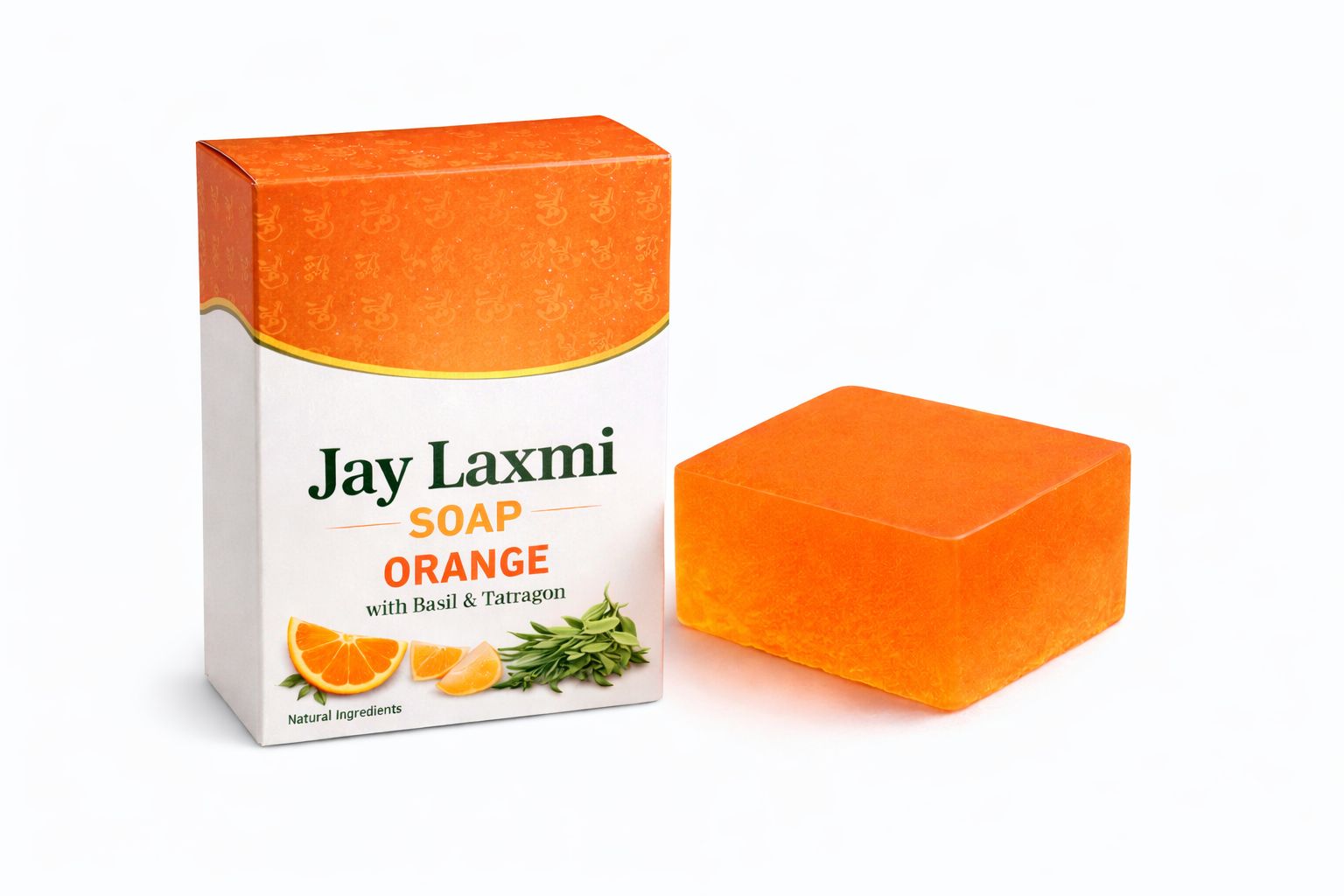 Jay Laxmi Orange Soap with Basil & Tatragon - Natural Ingredients