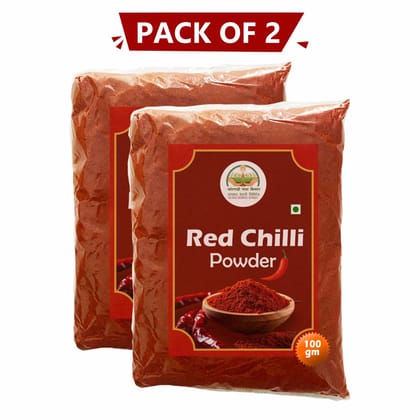 Red Chilli Powder 100 gm Pack Of 2 by Kotgardi Mata Farmer Producer  - Pure & Natural Red Chilli for Daily Use.