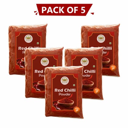 Red Chilli Powder 100 gm Pack Of 5 by Kotgardi Mata Farmer Producer - Pure & Natural Red Chilli