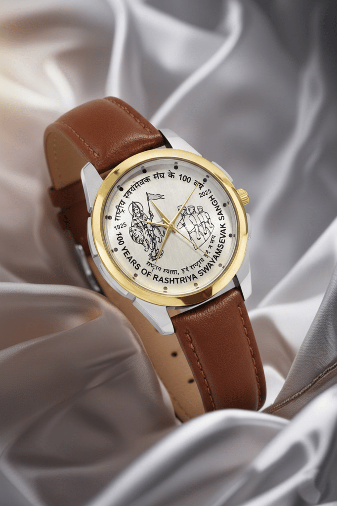 RSS Centenary Legacy Analog Wrist Watch for Men | Celebrating 100 Years of Rashtriya Swayamsevak Sangh (1925–2025)