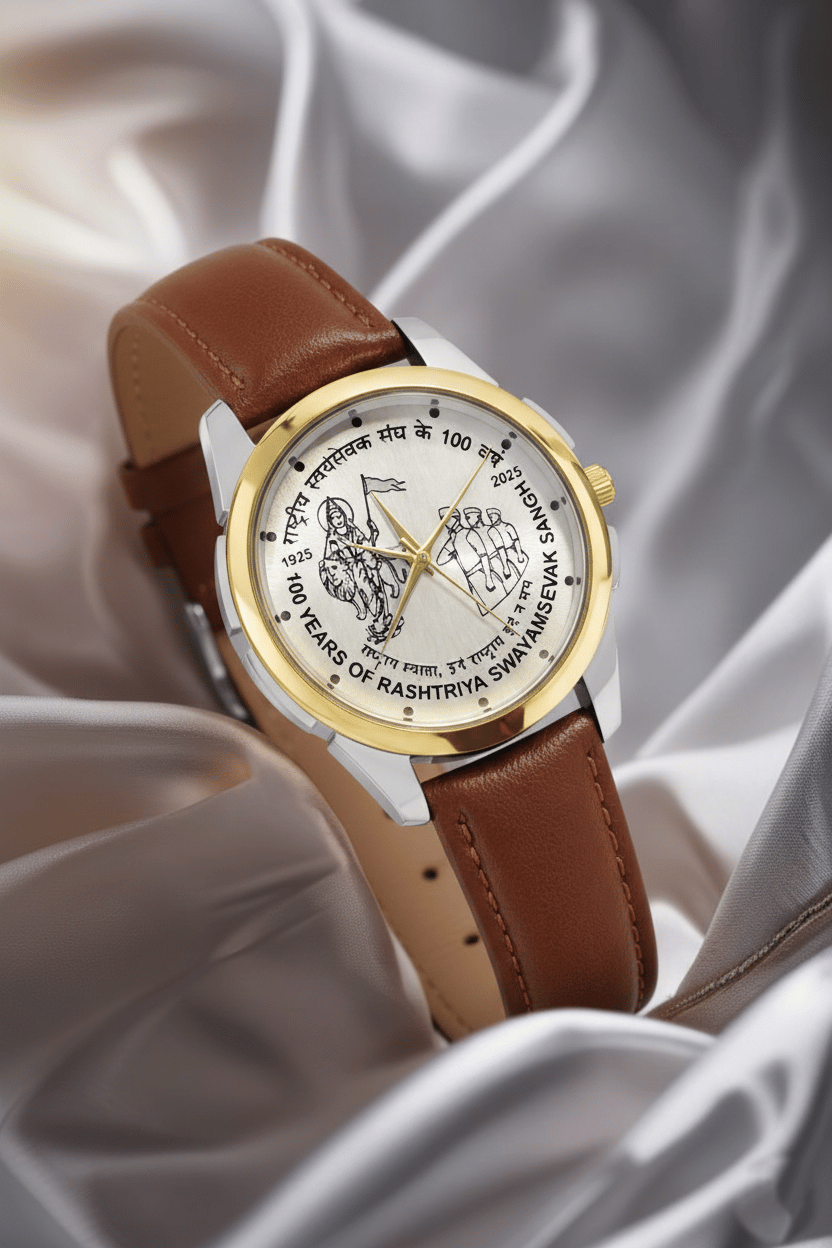 RSS Centenary Legacy Analog Wrist Watch for Men | Celebrating 100 Years of Rashtriya Swayamsevak Sangh (1925–2025)
