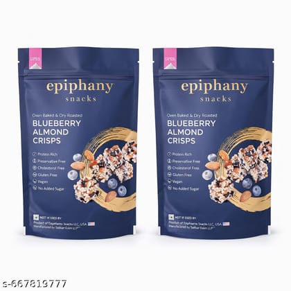 Epiphany Dry Fruit Snacks Blueberry Almond Bars Healthy and Delicious Dry Fruit Sweet Energy Crunch ( No Sugar Added )85gm-PO2
