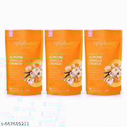 EPIPHANY SNACKS Almond Vanilla Dry Fruit Protein Bar Snacks Almond Chikki Healthy Snacks | Almond Protein Bar Chikki No Added Sugar Healthy Snack (85 g)- Pack of 3