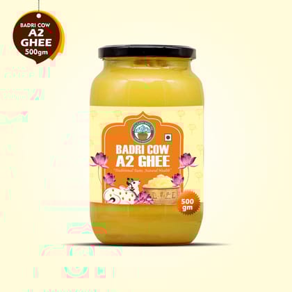 Pure Desi Badri Cow Ghee – 500 gm | Homemade, A2 Gir Cow Milk | 100% Pure & Unmixed | A2 Milk | Glass Jar