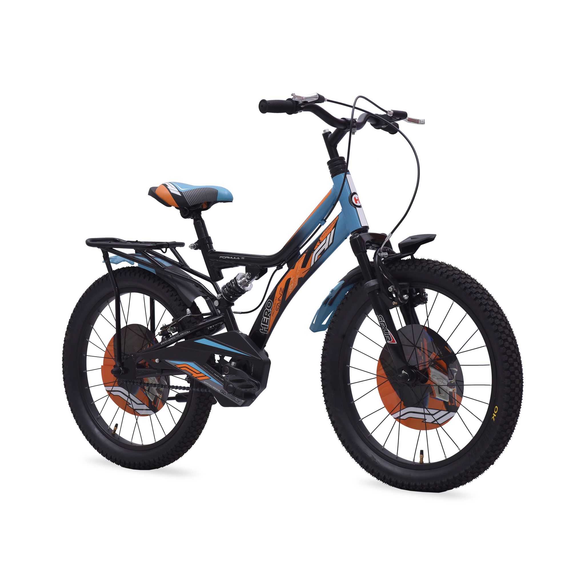 HERO F11 20 T (inch) Roadster Cycle (Single Speed, Blue, Orange, Only Front Suspension)