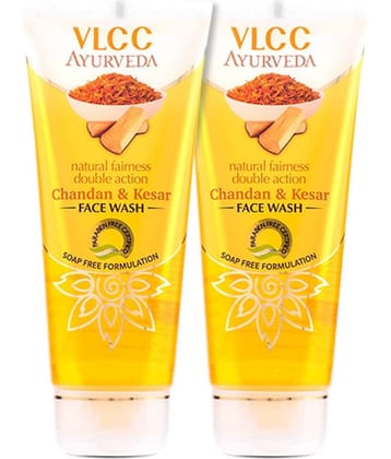 Vlcc Ayurveda Natural Fairness Chandan & Kesar Face Wash ,100Ml(Pack Of 2)
