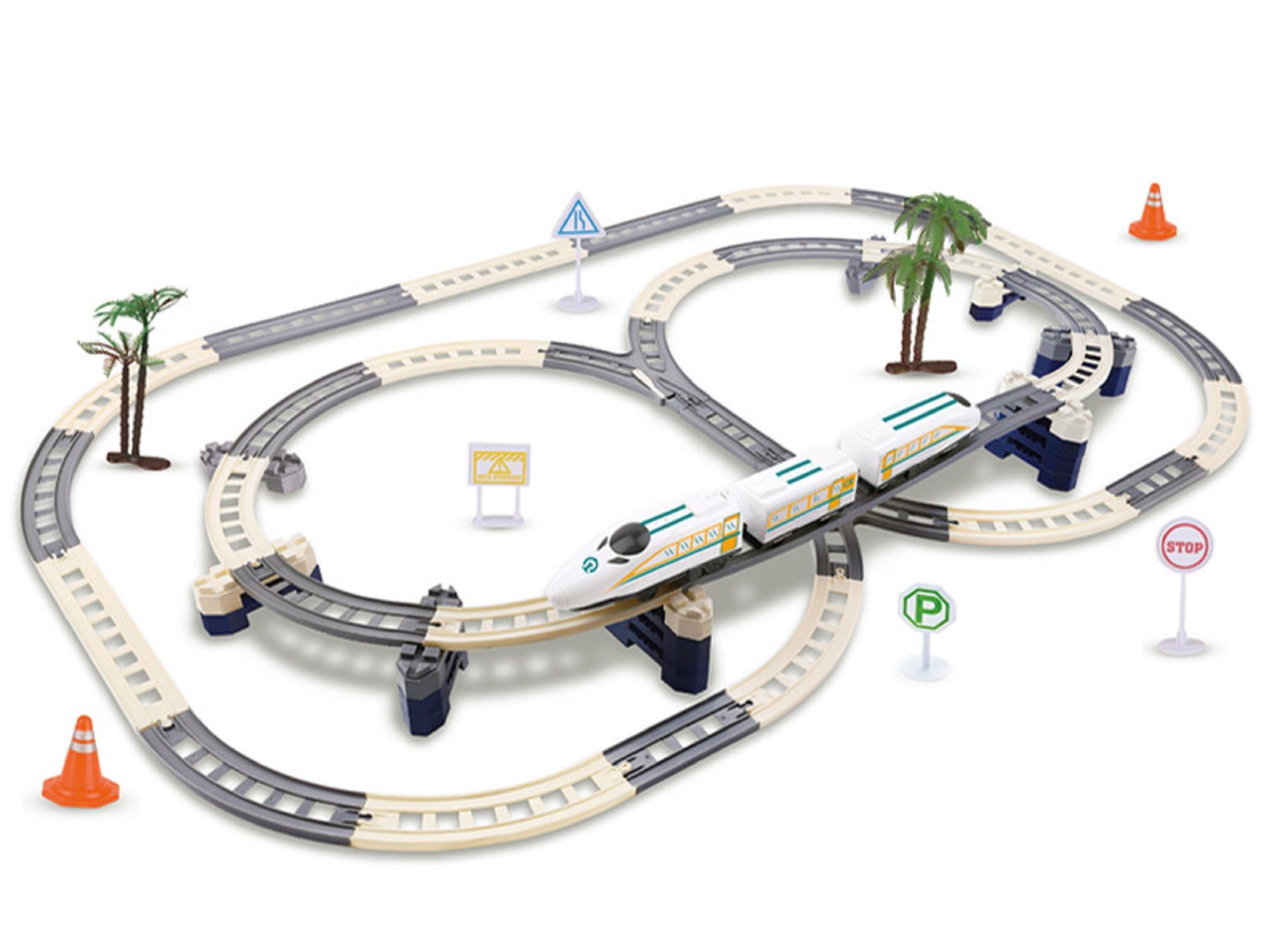 KTRS Enterprise Double-Layer Rail Car Train Assembled Electric High-Speed Track Educational Toys Kidsren's Toys