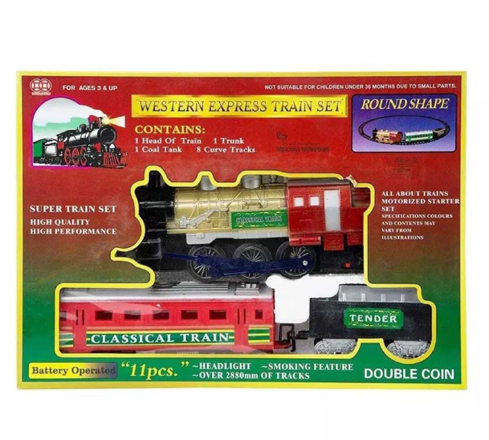 KTRS Enterprise Western Express Railroad Engine and Tracks Play Set 11 Pcs Amazing Fun Toy for Kids