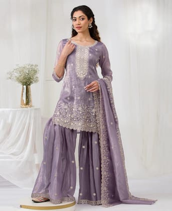 Party Wear  Gold Crush Palazzo Suit for Women