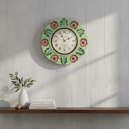 Hand Carved Wooden Wall Clock-Bettery-Clock
