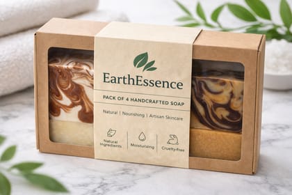 EarthEssence Pack of 4 Handcrafted Natural & Nourishing Artisan Soaps EarthEssence Pack of 4 Handcrafted Natural & Nourishing Artisan Soaps