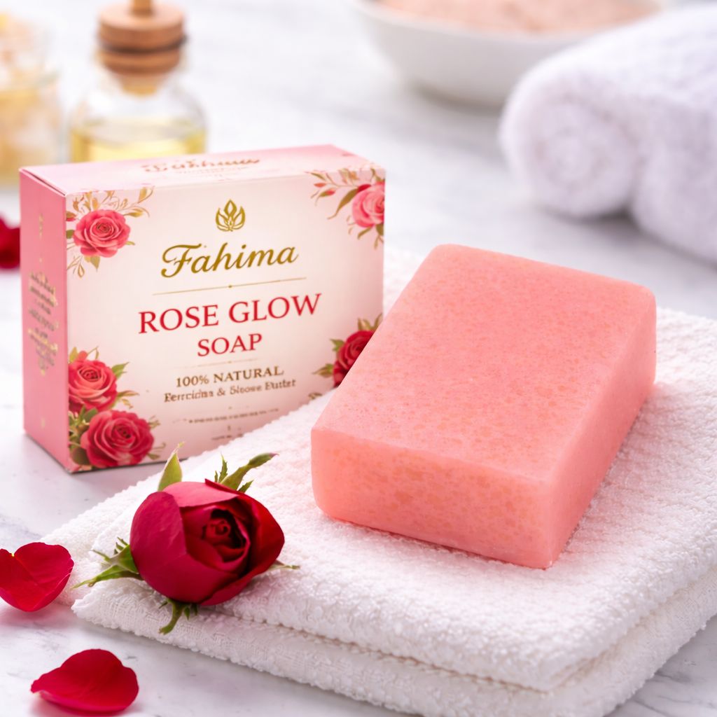Fahima Rose Glow 100% Natural Soap for Radiant Skin