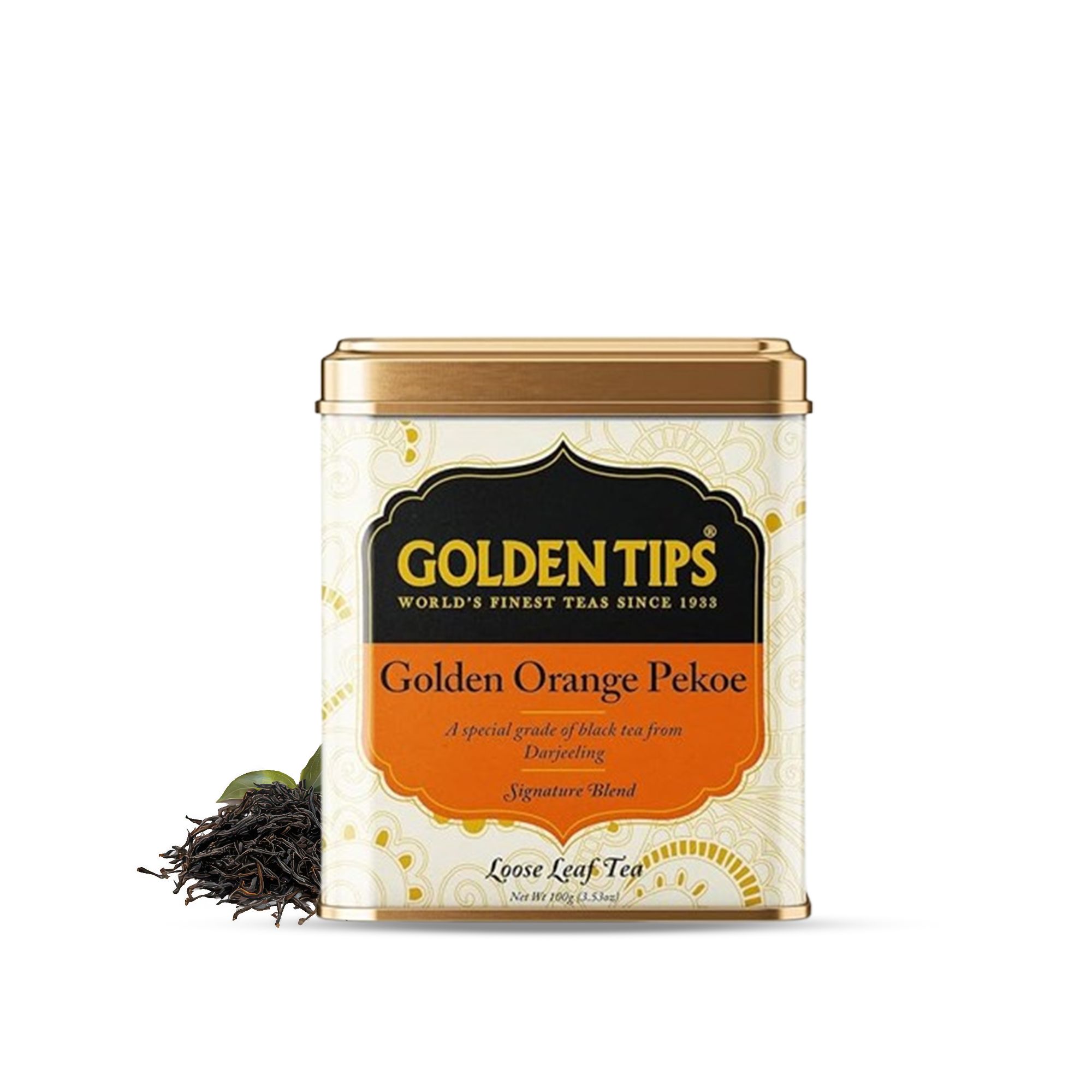 Golden Tips Orange Pekoe Black Tea Loose Leaves Tin can (100 Gram, 50 cups)