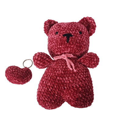 Cute Teddy Bear Plush Soft Toy with Heart Keychain