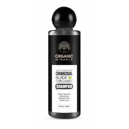 Activated Charcoal Black Organic Shampoo 200ml (Pack of 2) – Deep Cleansing Shampoo for Oily & Sensitive Scalp