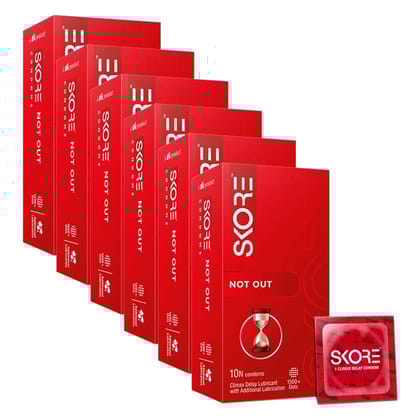 Skore Not Out (Climax Delay with 1500 and Raised Dots) Condoms -60 Sheets
