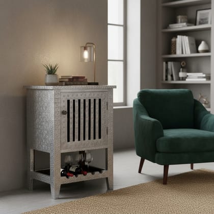 Wooden Storage Wine Bar-Bedside Cabinet