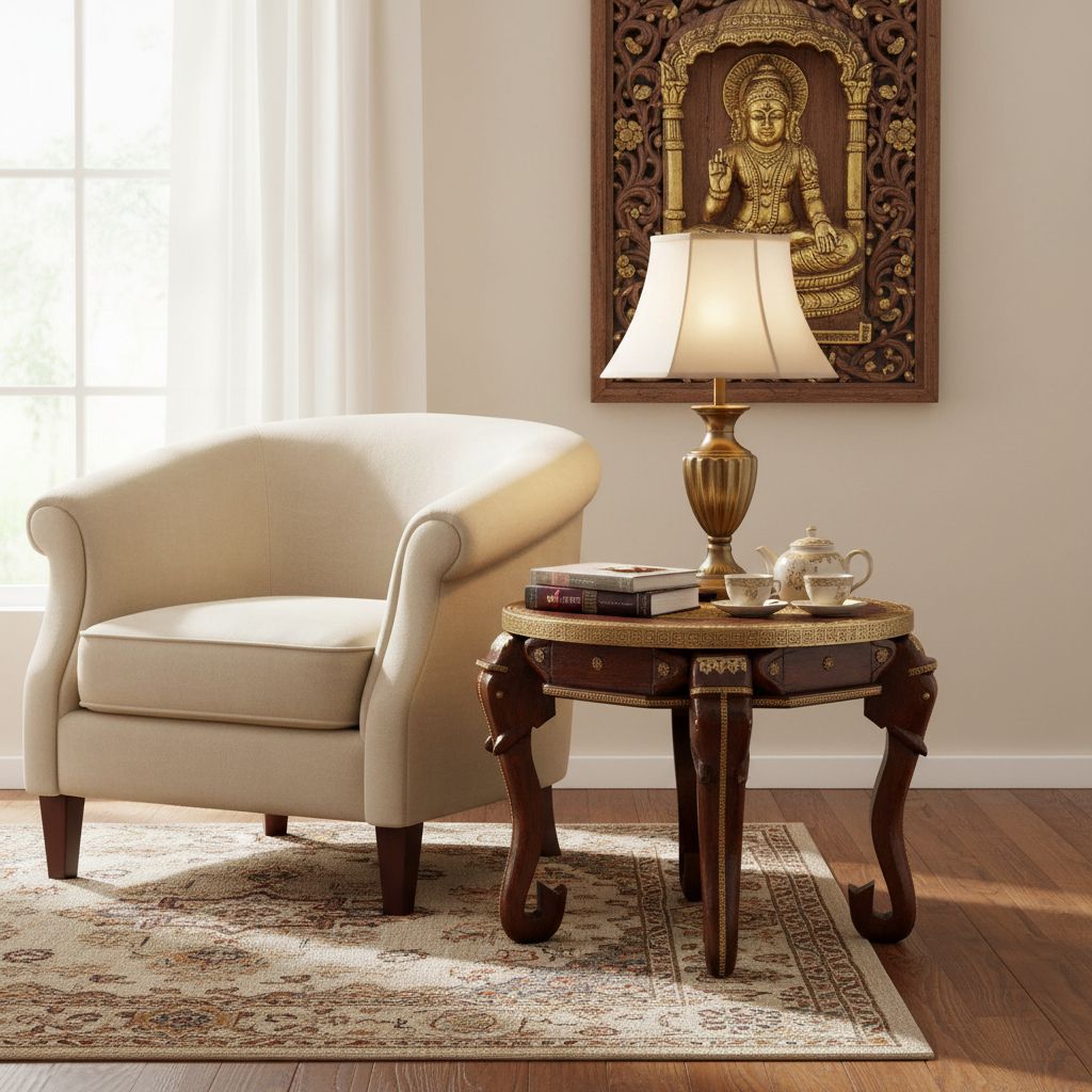 Wooden Coffee Table For Home/Office-Handicraft Side-Table-Lamp-Table-Nightstand-End Table