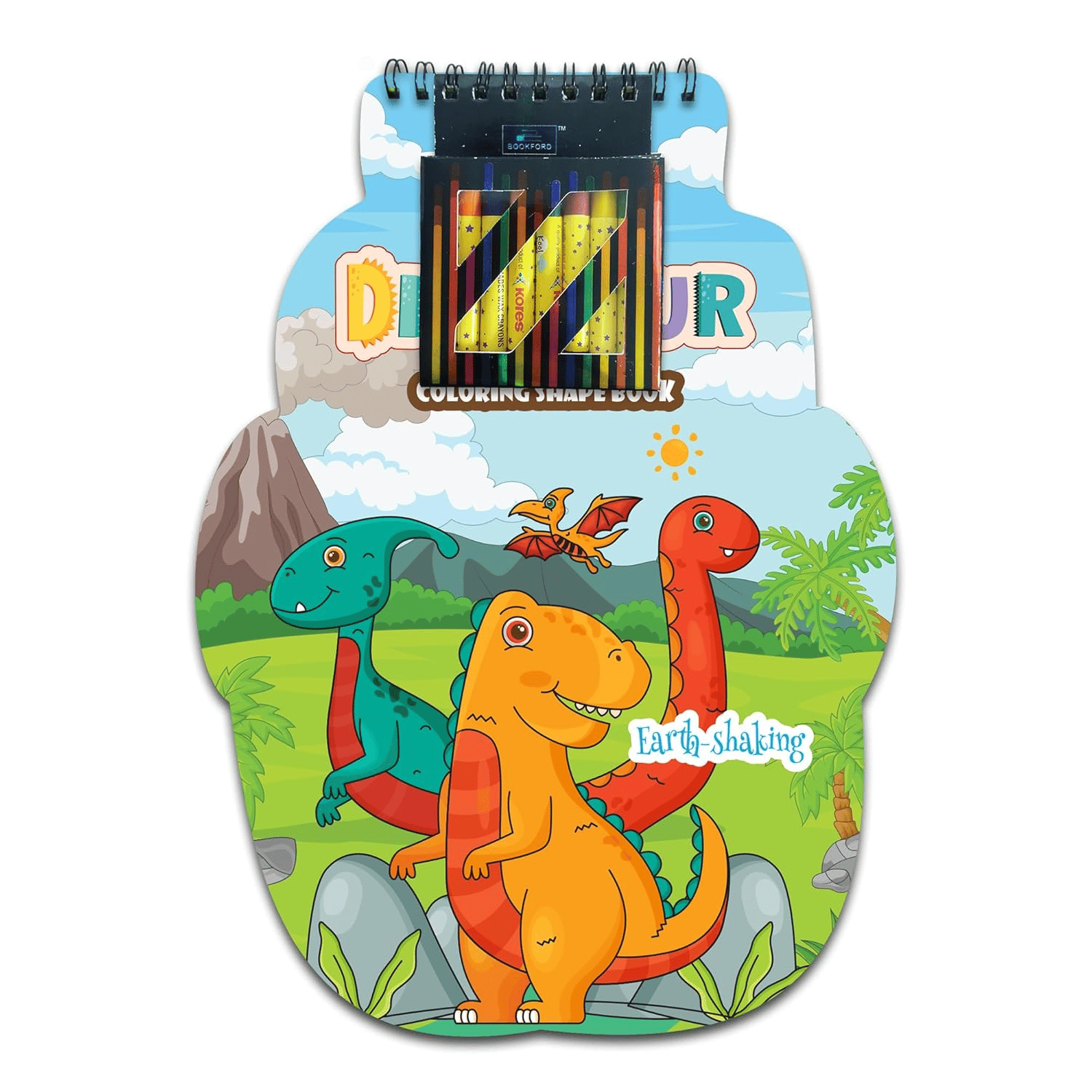 Dinosaur Coloring Shape Book For Kids