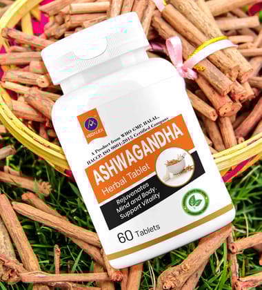 Naturavives Ashwagandha Herbal Tablets 60 Tablets – Pure Withania Somnifera Root Extract for Stress Relief, Energy & Vitality