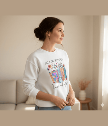 HARPITA Women Fleece Round Neck Sweatshirt For Light Winters ( White )