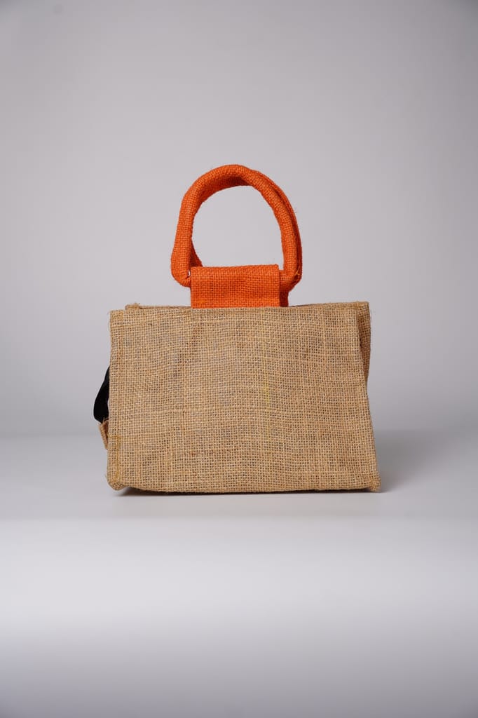 Jute Handbag with Fabric Handle - Handbags | Buy online on ZillyBuy