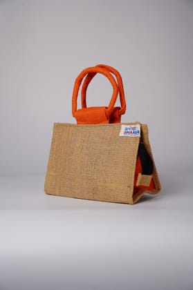 Jute Handbag with Fabric Handle