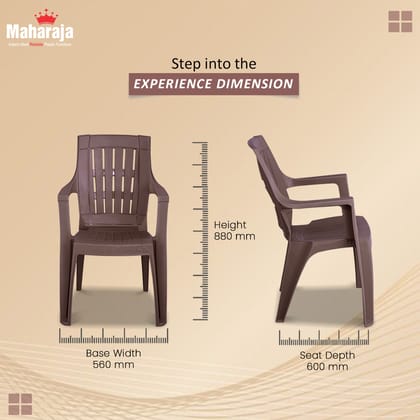 Maharaja Omega Orthopaedic Plastic Chair – Heavy Duty 200 kg Capacity | Comfortable Armrest Seating for Home, Outdoor & Office Use