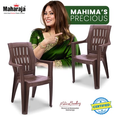 Maharaja Omega Orthopaedic Plastic Chair – Heavy Duty 200 kg Capacity | Comfortable Armrest Seating for Home, Outdoor & Office Use