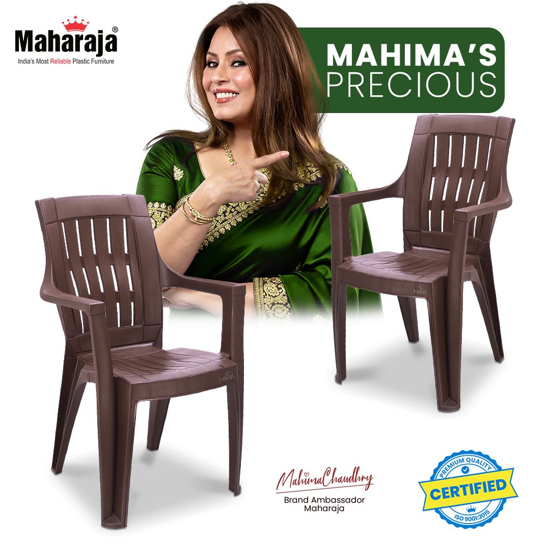 Maharaja Omega Orthopaedic Plastic Chair – Heavy Duty 200 kg Capacity | Comfortable Armrest Seating for Home, Outdoor & Office Use