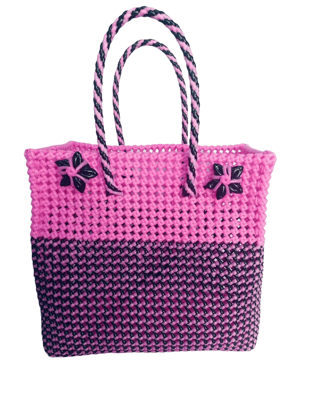 Hand-Woven Dual-Tone Plastic Wire Tote Bag (Koodai) Hand-Woven Dual-Tone Plastic Wire Tote Bag (Koodai)
